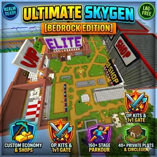 SkyGen Ultimate [Bedrock / MCPE] - Plots, AutoSell, VIP Gens & TP GUI