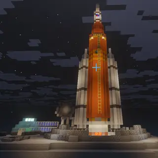 Artemis II Rocket and lunar base.