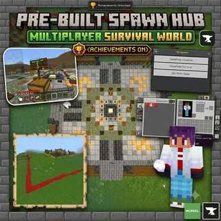 Pre-built Spawn Multiplayer Survival World (Achievements On)