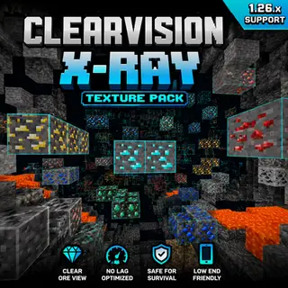 Minecraft X-Ray 1.26.x – No Lag Ore Visibility Pack