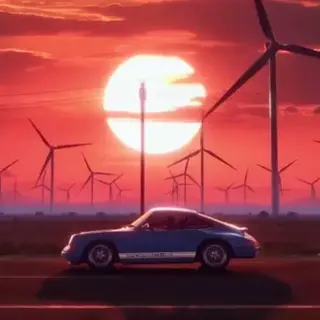 Animated Car Sunset Ui