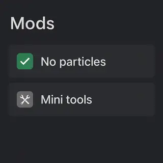 No particles + Mini tools