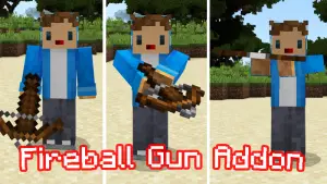 Fireball Gun Addon for Minecraft Pe
