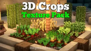 3D Crops Texture Pack and More! | Minecraft Bedrock/PE 1.20+