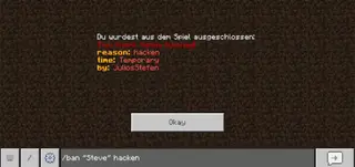 Banhammer: (easy use for worlds/servers)