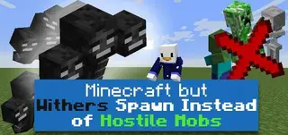 Minecraft, But Withers Spawn Instead of Hostile Mobs Mod