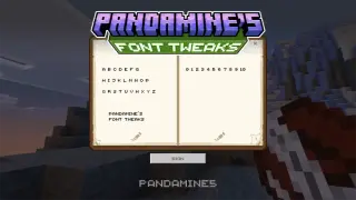 PandaMine Font Tweaks Texture Pack for Minecraft