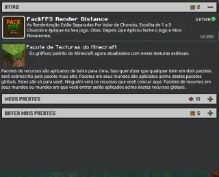 PackFPS Render Distance texture pack for Minecraft