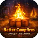 Better Campfires: 3D Logs + Cozy Crackle