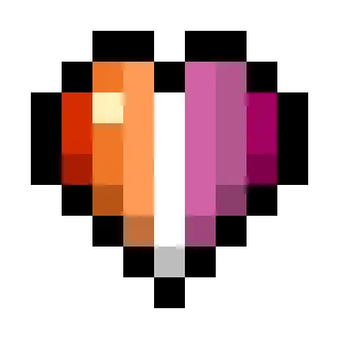 Lesbian Pride Flag Hearts (7-Color Vertical)