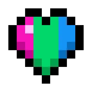 Polysexual Pride Flag Hearts (Tricolor Vertical)