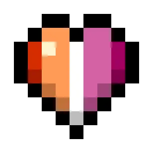 Lesbian Pride Flag Hearts (5-Color Vertical Alt)