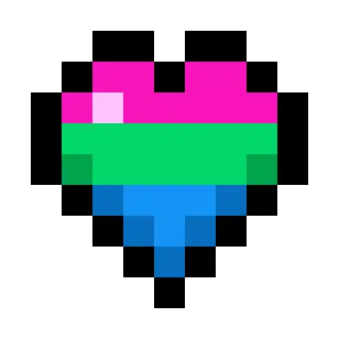 Polysexual Pride Flag Hearts (Tricolor)