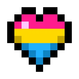 Pansexual Pride Flag Hearts (Tricolor)