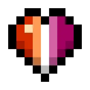 Lesbian Pride Flag Hearts (5-Color Vertical)
