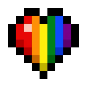 Pride Flag (Rainbow) Hearts (6-Color Vertical)
