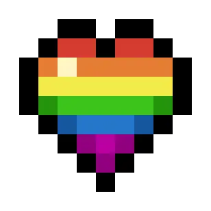Pride Flag (Bright Rainbow) Hearts (6-Color)