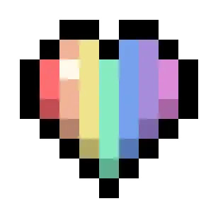 Pastel Rainbow Hearts (7-Color Vertical)