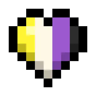 Non-binary Pride Flag Hearts (4-Color Vertical)