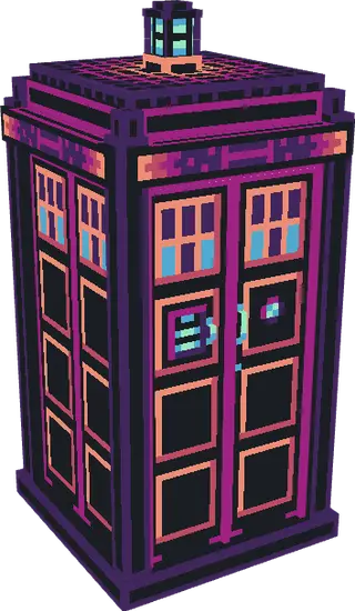 Synthwave Police Box TARDIS