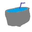 buckets with straws