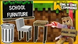 School furniture with only one command block | Blackboards, hangers & the almighty Professor Oak