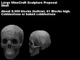 Large Minecraft sculpture Proposal skull.