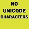 No Unicode Characters