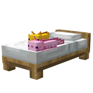Bed with Axolotl Plushies